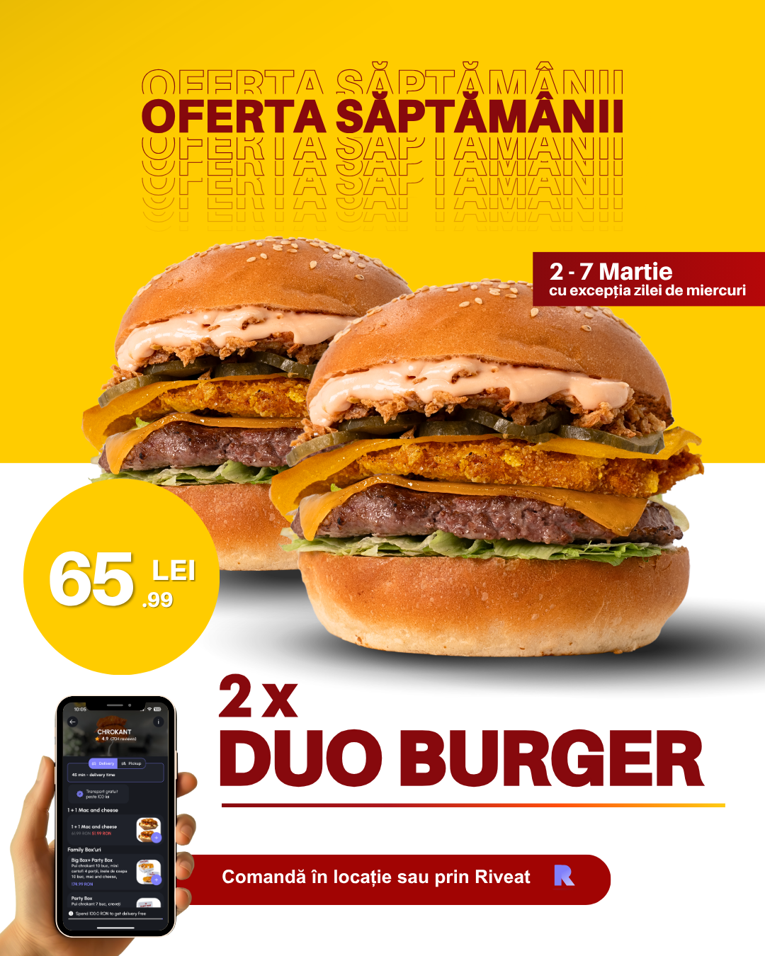 2× Duo Burger — 65.99 LEI